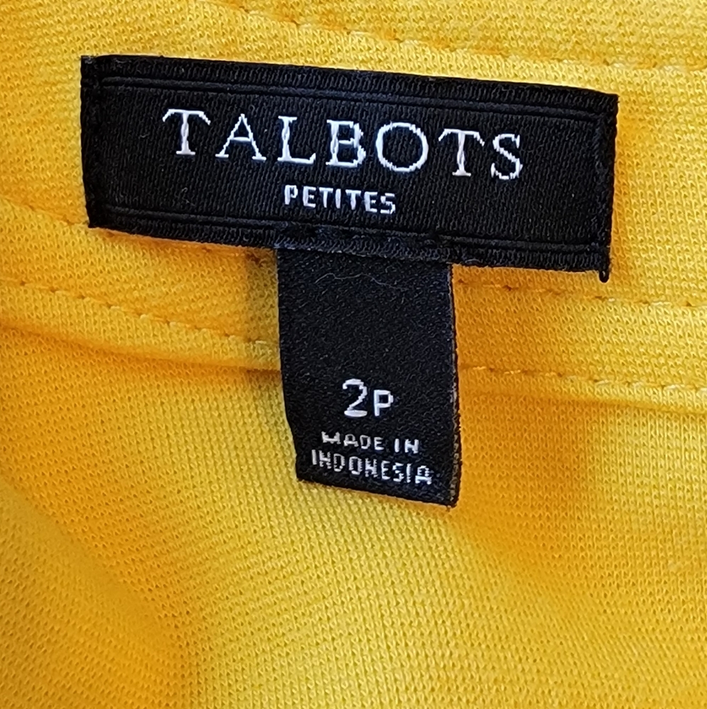 Talbots Yellow Shift Pocket Dress Sz: 2P - Picture 6 of 6